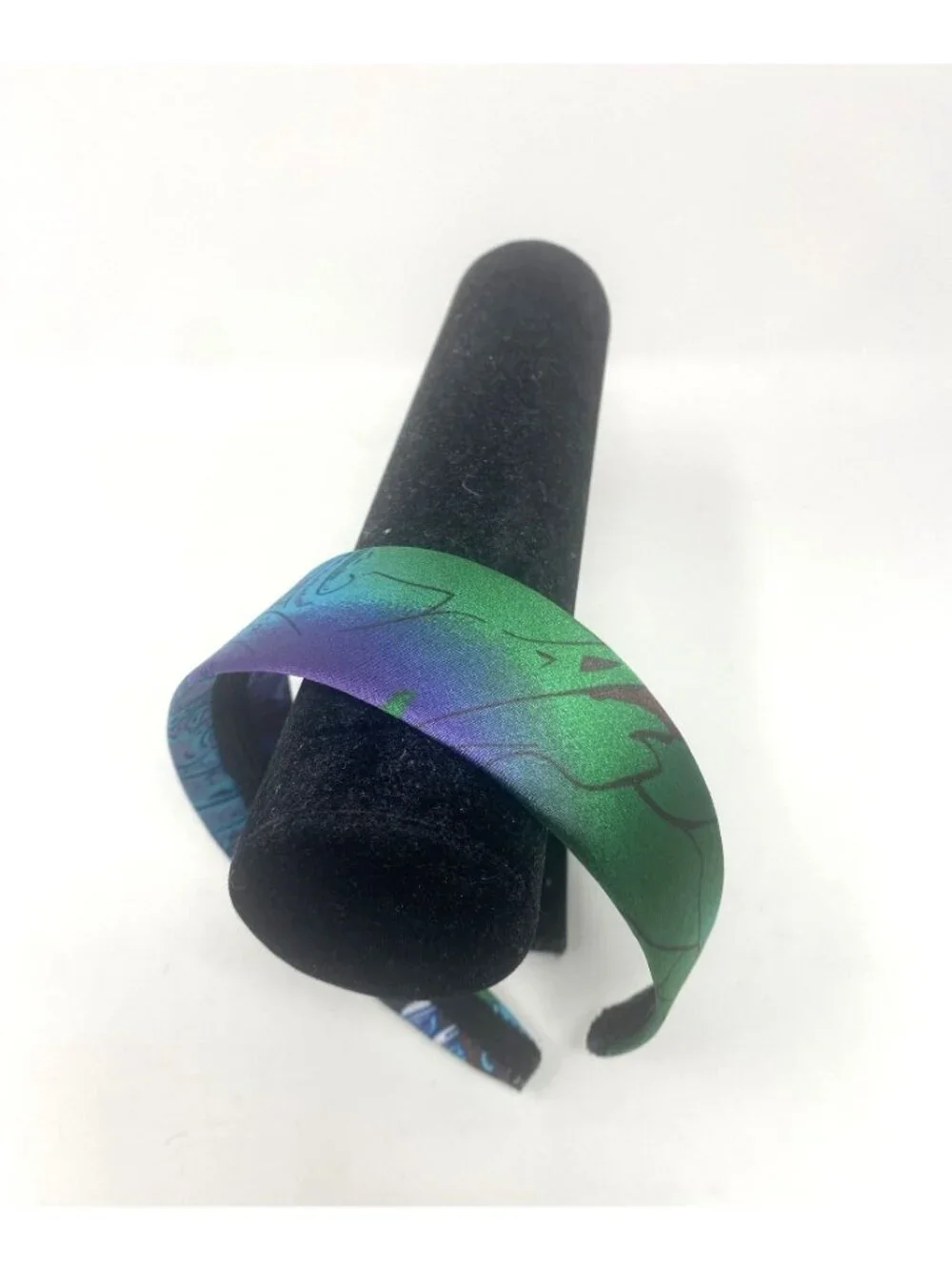 Kids Teen Fabric Iridescent Headband Paisley Blue Green Print